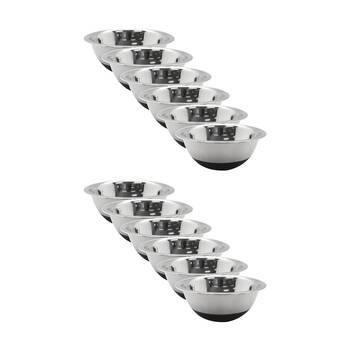 12x Lemon And Lime Stainless Steel Food Cooking Mixing Bowl Silicone Base 20cm