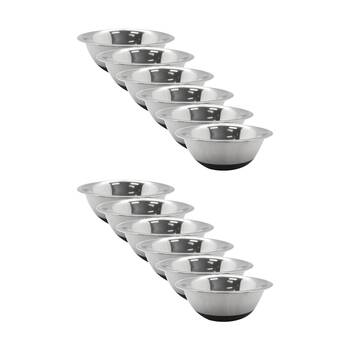 12x Lemon And Lime Stainless Steel Food Cooking Mixing Bowl Silicone Base 24cm