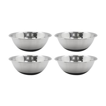 4x Lemon And Lime Stainless Steel Food Cooking Mixing Bowl Silicone Base 28cm