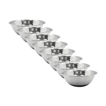 8PK Lemon And Lime Stainless Steel Food Cooking Mixing Bowl Silicone Base 28cm