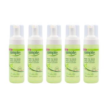5PK Simple Vital Vitamin Foaming Cleanser W/ Vitamin-E For Sensitive Skin 150ml
