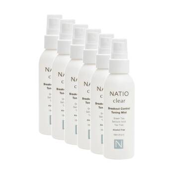6PK Natio Toning Mist Clear Breakout Control Green Tea Salicylic Acid 125ml