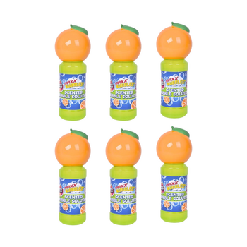 6PK Maxx Bubbles Scented Fruit Bubble Wand Play Toy 123ml 3y+ Assorted