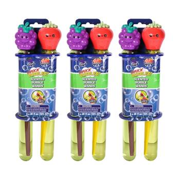 3x 2pc Maxx Bubbles Scented Jumbo Bubble Wands 325ml Grape & Strawberry