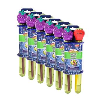6x 2pc Maxx Bubbles Scented Jumbo Bubble Wands 325ml Grape & Strawberry