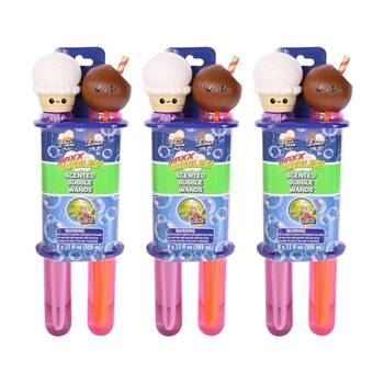3x 2pc Maxx Bubbles Scented Jumbo Bubble Wands 325ml Ice Cream & Coconnut