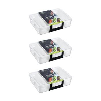 3x Lemon And Lime Snackal 8-Section Snack Food Container/Box 31x24x6.5cm