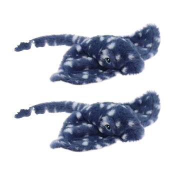 2x Keeleco 100% Recycled Material Weighted 20cm Animal Plush Toy Stingray