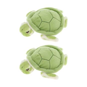 2x Keeleco 100% Recycled Material Weighted Filling Animal Plush Toy Turtle