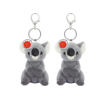 2x Keeleco Soft Plush Toy Grey Bag Charm Keychain Accessory Koala