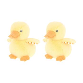 2x Keeleco Plush Soft Toy Eco-Friendly Cuddly Yellow/Orange Animal Baby Duck
