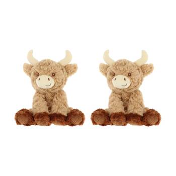 2x Keeleco Baby Soft Eco Friendly Animal Plush Toy Highland Cow
