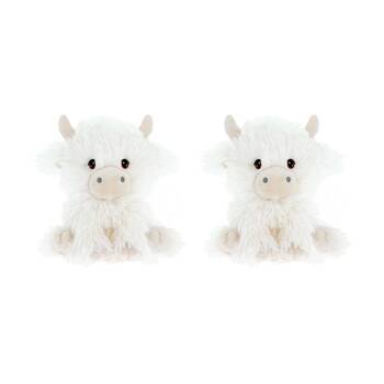 2x Keeleco Cream Plush Toy Soft White Beige Stuffed Animal Shaggy Cow