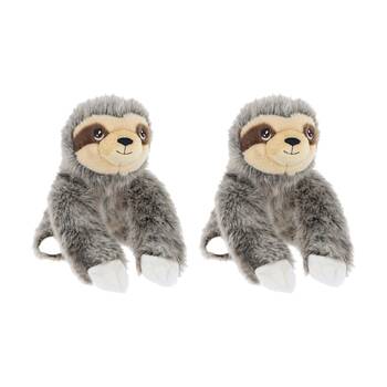 2x Keeleco 100% Recycled Material Weighted Animal Delux Plush Toy Sloth