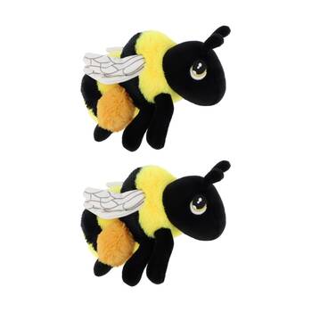 2x Keeleco 100% Recycled Material Weighted 10cm Animal Plush Toy Bee