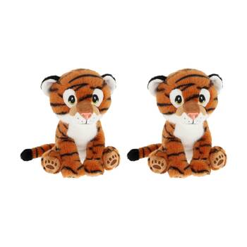 2x Keeleco Delux Plush Toy 100% Recycled Soft Cuddly Stuffed Animal Tiger