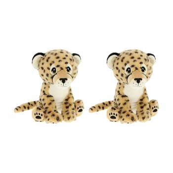 2x Keeleco Delux Plush Toy Sustainable Soft Huggable Animal Cheetah