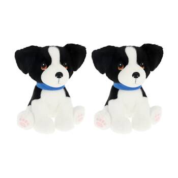 2x Keeleco Puppy Love 100% Recycled Material Animal Plush Toy Border Collie