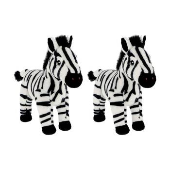 2x Keeleco 100% Recycled Material Soft Huggable Animal Plush Toy Zebra