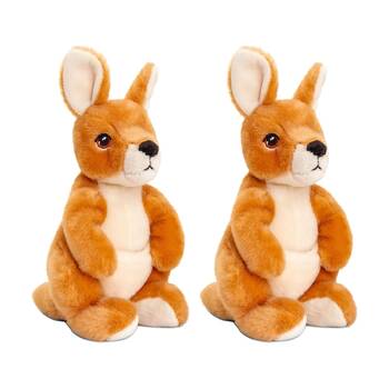 2x Keeleco Classic Plush Toy Sustainable Soft Huggable Animal Kangaroo