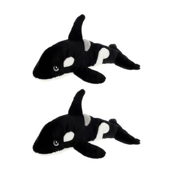 2x Keeleco Delux Plush Toy Soft Recycled Wildlife Collection Orca