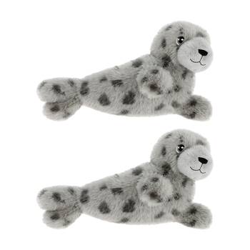 2x Keeleco Grey Plush Toy Soft Huggable Eco-Friendly Animal Seal