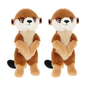 2x Keeleco 100% Recycled Material Soft Huggable Delux Animal Plush Toy Meerkat