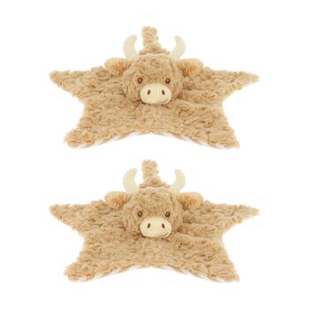 2x Keeleco Baby Blanket Soft Toy 100% Recycled Filling Highland Cow