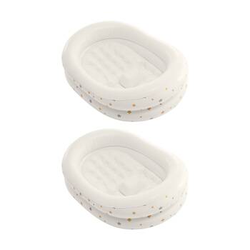 2PK Intex Starry Inflatable Baby Bath 0-12m Cushioned Portable White 89x66x25cm