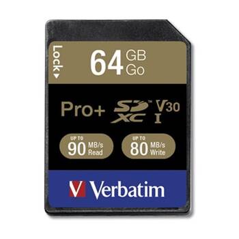 VERBATIM Pro Plus 4K SDXC eXtended Capacity Card (UHS-I U3) 64GB