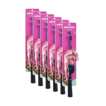 6x Paws And Claws Catch-A-Mouse Cat Dangler Pouncing Play Toy 36cm Assorted