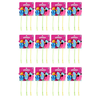 12x 3pc Paws And Claws Mice Variety Mix Cat Batting/Pouncing Toy Set Assorted