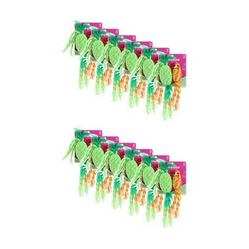 12x 2pc Paws And Claws Stretchy Interactive Cat Pounce/Batting Play Toy Set Assorted
