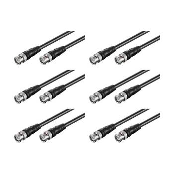 6PK Goobay BNC Connector Cable RG58 Shielded 10M 50 Ohm Impedance - Black