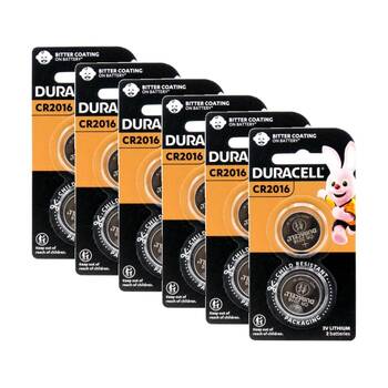6x 2pc Duracell Lithium Single Use Coin Batteries Set CR2016 3V