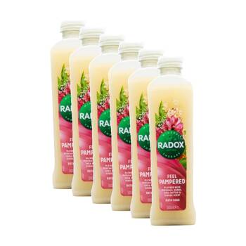 6PK Radox Bath Soak Feel Pampered Minerals Herbs 500mL Shea Butter & Ginger