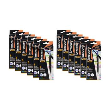 12x 6pc BIC Two Tip Dual Highlighters Intensity Stationary Set Creativity