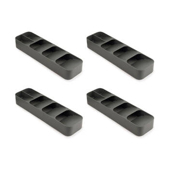 4PK Joseph Joseph Duo In-Drawer Cutlery Tray Grey Space-Saving Kitchen Organiser
