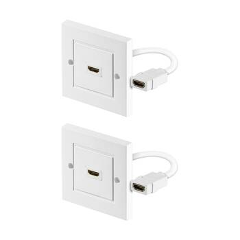 2PK Goobay HDMI Wall Socket Gold Plated Connector Home Theater Setup -
