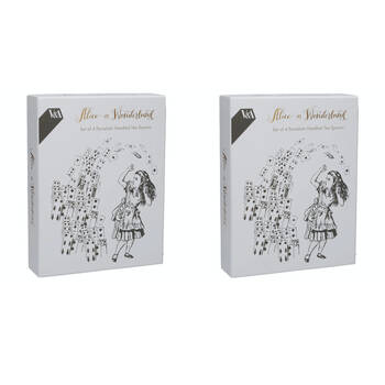 2PK Victoria And Albert Alice In Wonderland Set Of 4 Tea Spoons Stainless Steel