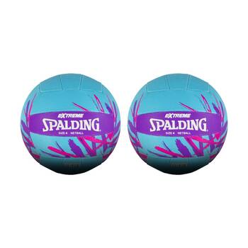 2PK Spalding Extreme Indoor/Outdoor Training Netball Blue/Purple/Pink Size 4