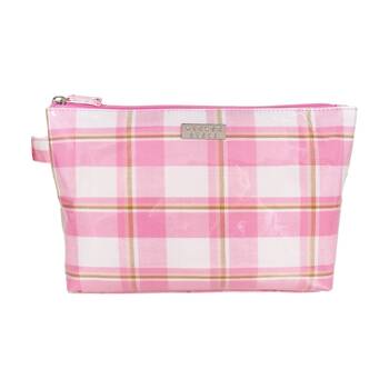 Wicked Sista Modern Check Large Luxe Cosmetics Bag Pink 30x17x10cm