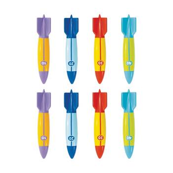 2x 4pc Intex Underwater Torpedoes Set Dive Toys Activity Game Assorted 6y+