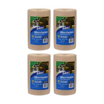 4PK 90pc Edco Merriwipe Super Heavy Duty Thick Cleaning Absorption Wipes Roll Coffee