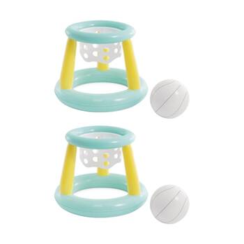 2PK Intex Mega Floating Inflatable Hoop W/ Ball Pool Play Activity 6y+