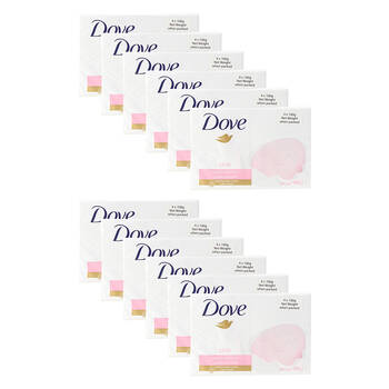 12x 4pc Dove Moisturising & Hydrating Pink Beauty Cream Soap Bar Set 100g