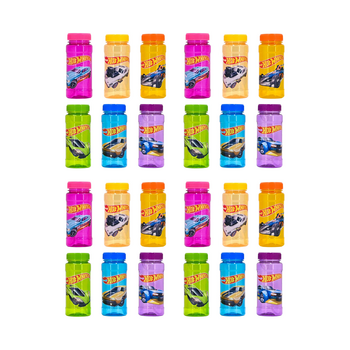 4x 6pc Hot Wheels Car Themed Bubble Bottles Play Toy 118ml W/ Wands 3y+