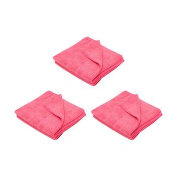 3x 3pc Edco Merrifibre Universal Chemical Free Microfibre Cloths Red