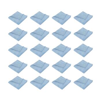 20PK TUF Contractor Grade Cleaner Chemical Free Microfibre Cloth Blue