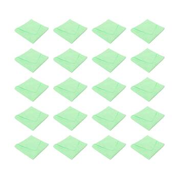 20PK TUF Contractor Grade Cleaner Chemical Free Microfibre Cloth Green